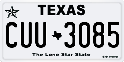 TX license plate CUU3085