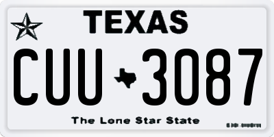 TX license plate CUU3087
