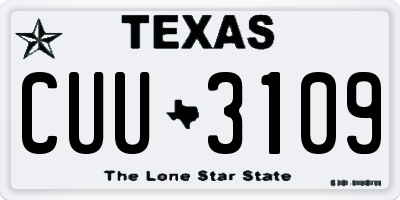 TX license plate CUU3109