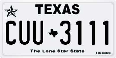 TX license plate CUU3111
