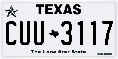 TX license plate CUU3117