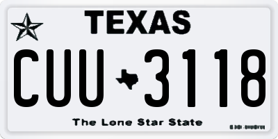 TX license plate CUU3118