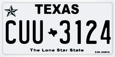 TX license plate CUU3124