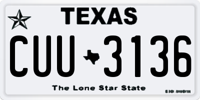 TX license plate CUU3136