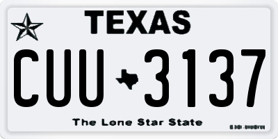 TX license plate CUU3137