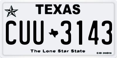 TX license plate CUU3143