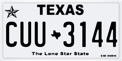 TX license plate CUU3144