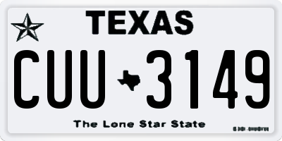 TX license plate CUU3149