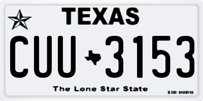 TX license plate CUU3153