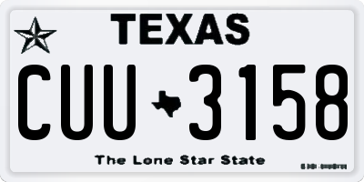 TX license plate CUU3158