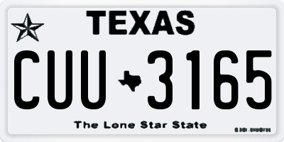 TX license plate CUU3165