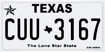 TX license plate CUU3167