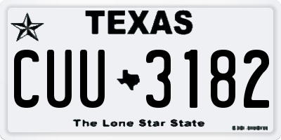 TX license plate CUU3182