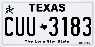 TX license plate CUU3183