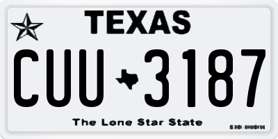 TX license plate CUU3187