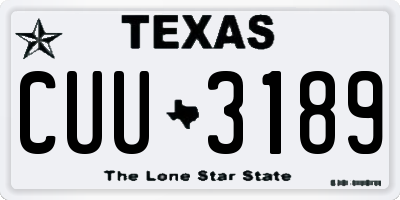 TX license plate CUU3189