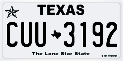 TX license plate CUU3192