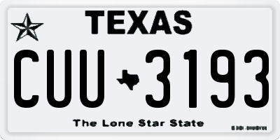 TX license plate CUU3193
