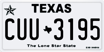 TX license plate CUU3195