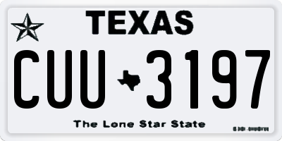 TX license plate CUU3197