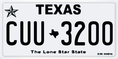 TX license plate CUU3200