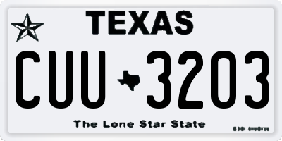 TX license plate CUU3203