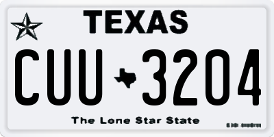 TX license plate CUU3204