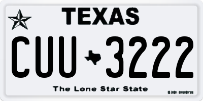 TX license plate CUU3222