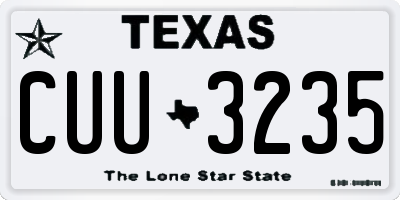 TX license plate CUU3235