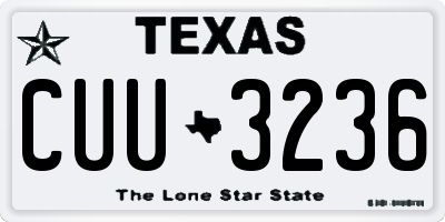 TX license plate CUU3236