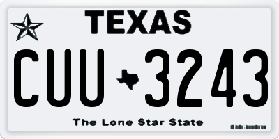 TX license plate CUU3243