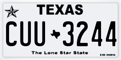 TX license plate CUU3244