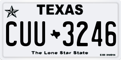 TX license plate CUU3246