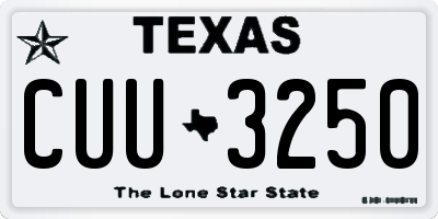 TX license plate CUU3250