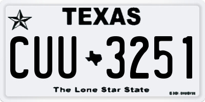 TX license plate CUU3251