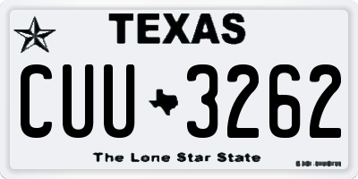 TX license plate CUU3262