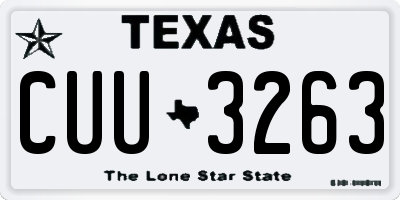 TX license plate CUU3263