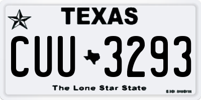 TX license plate CUU3293