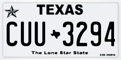 TX license plate CUU3294