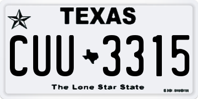 TX license plate CUU3315
