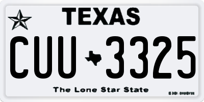 TX license plate CUU3325