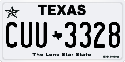 TX license plate CUU3328