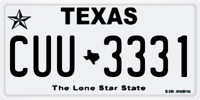 TX license plate CUU3331