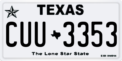TX license plate CUU3353
