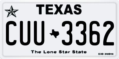 TX license plate CUU3362