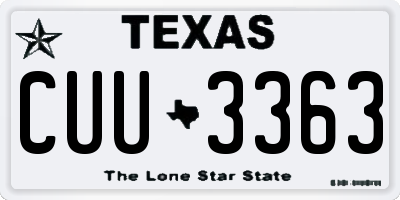 TX license plate CUU3363