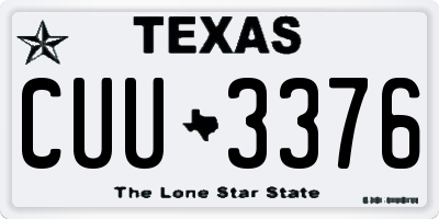 TX license plate CUU3376