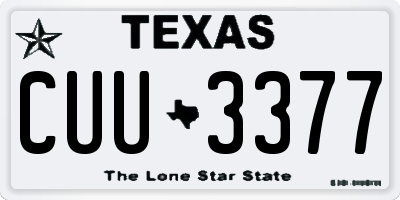 TX license plate CUU3377
