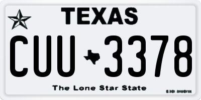 TX license plate CUU3378
