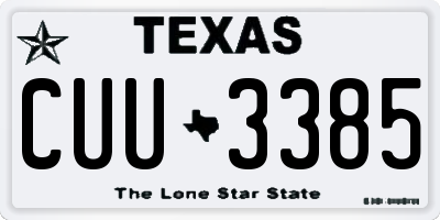 TX license plate CUU3385